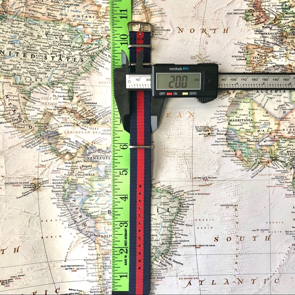 NATO Military Style Nylon Strap 20mm Blue Red New - Picture 3 of 3